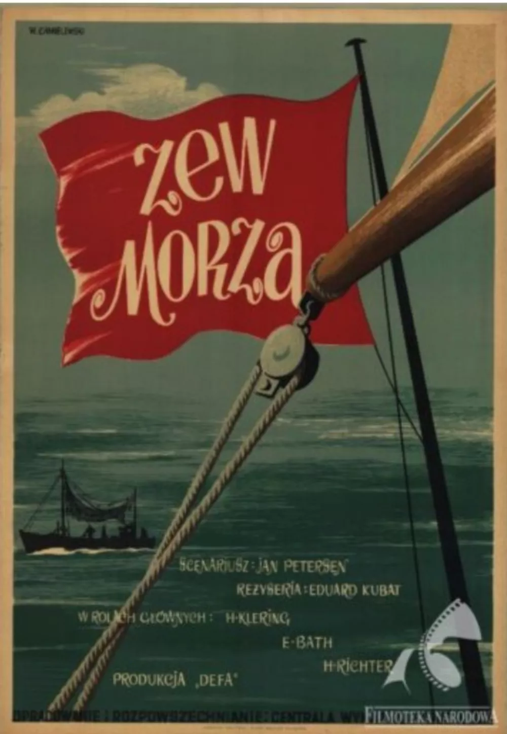 Plakat pokazu filmu Zew morza z muzyka na zywo w DKF UG