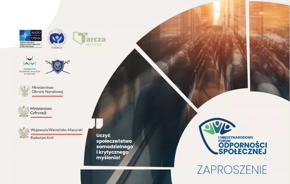 Plakat I Międzynarodowego Forum Odporności Społecznej na UWM.