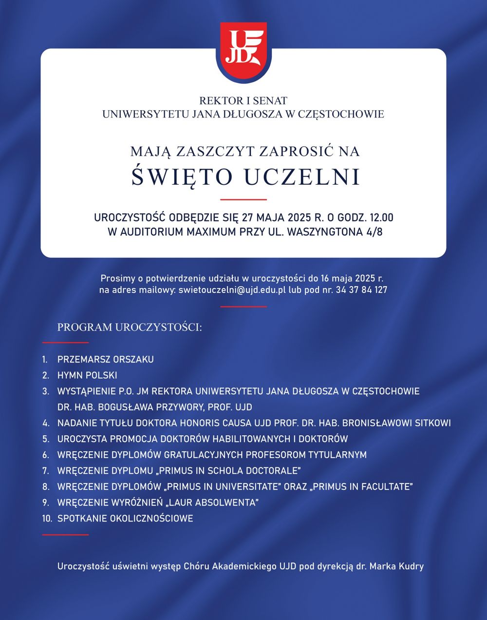 Uroczyste obchody Święta Uniwersytetu Jana Długosza w Częstochowie
